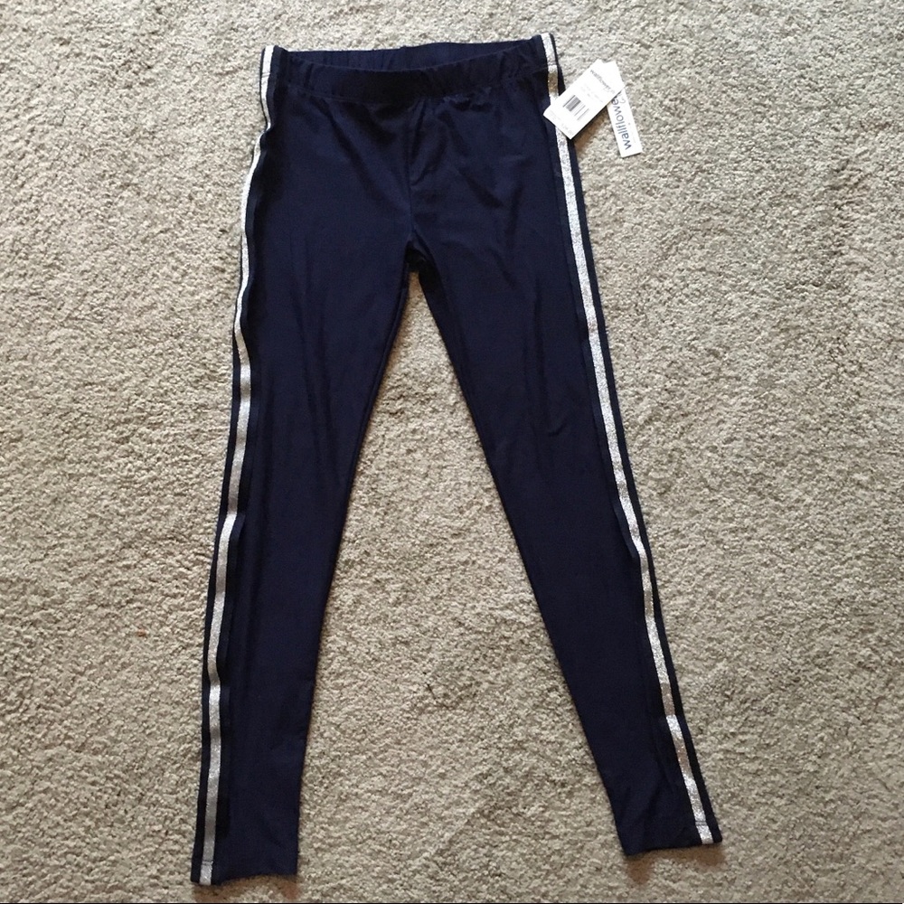 Navy with silver stripes leggings